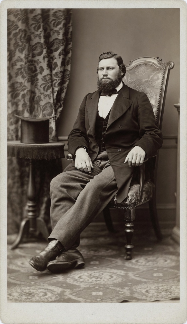 Restored historical studio portrait