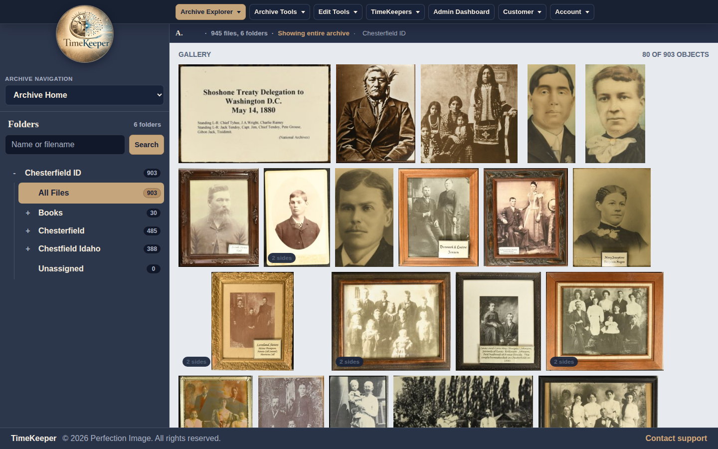 The real Chesterfield, Idaho archive shown in TimeKeeper